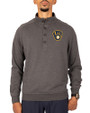 Milwaukee Brewers Cutter & Buck Saturday Cotton Blend Mens Big and Tall  Mock Pullover Sweatshirt Charcoal Heather Front