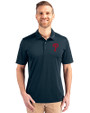 Philadelphia Phillies Cutter & Buck Prospect Eco Textured Stretch Recycled Mens Big & Tall Polo Navy Blue Front
