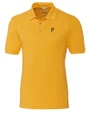Pittsburgh Pirates Cutter & Buck Advantage Eco Tri-Blend Pique Mens Big and Tall Polo College Gold Mannequin