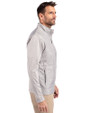 Athletics Cutter & Buck Stealth Hybrid Quilted Mens Big and Tall Full Zip Windbreaker Jacket Polished Medium Gray Side