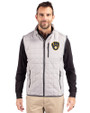 Milwaukee Brewers Cutter & Buck Rainier PrimaLoft® Mens Big and Tall Eco Insulated Full Zip Puffer Vest Polished Medium Gray Front