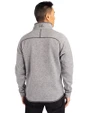 Miami Marlins Cutter & Buck Mainsail Sweater-Knit Mens Big and Tall Half Zip Pullover Jacket Polished Heather Back