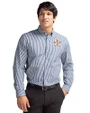 Houston Astros Cutter & Buck Easy Care Stretch Gingham Mens Big and Tall Long Sleeve Dress Shirt Liberty Navy Front