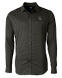 Colorado Rockies Cutter & Buck Versatech Geo Dobby Stretch Mens Big and Tall Long Sleeve Dress Shirt Black Mannequin