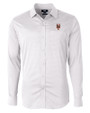 New York Mets Cutter & Buck Versatech Geo Dobby Stretch Mens Big and Tall Long Sleeve Dress Shirt White/Black Mannequin