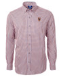 New York Mets Cutter & Buck Versatech Multi Check Stretch Mens Big and Tall Long Sleeve Dress Shirt College Orange Mannequin