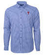 Philadelphia Phillies Cutter & Buck Versatech Multi Check Stretch Mens Big and Tall Long Sleeve Dress Shirt Tour Blue Mannequin