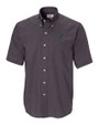 Miami Marlins Cutter & Buck Epic Easy Care Nailshead Mens Big and Tall Short Sleeve Dress Shirt Black Mannequin