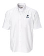 Miami Marlins Cutter & Buck Epic Easy Care Nailshead Mens Big and Tall Short Sleeve Dress Shirt White Mannequin