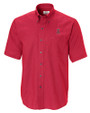 Los Angeles Angels Cutter & Buck Epic Easy Care Nailshead Mens Big and Tall Short Sleeve Dress Shirt Cardinal Red Mannequin