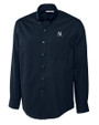 New York Yankees Cutter & Buck Epic Easy Care Fine Twill Mens Big and Tall Dress Shirt Navy Blue Mannequin