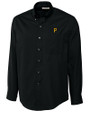 Pittsburgh Pirates Cutter & Buck Epic Easy Care Fine Twill Mens Big and Tall Dress Shirt Black Mannequin