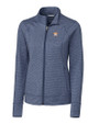 Houston Astros Cutter & Buck Shoreline Heathered Womens Full Zip Jacket Liberty Navy Heather Mannequin
