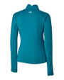 Seattle Mariners Cutter & Buck Traverse Stretch Eco Quarter Zip Womens Pullover Teal Blue Mannequin Back