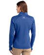 Los Angeles Dodgers Cutter & Buck Traverse Stretch Eco Quarter Zip Womens Pullover Tour Blue Back
