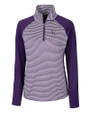 Colorado Rockies Cutter & Buck Forge Tonal Stripe Stretch Half Zip Womens Top College Purple Mannequin