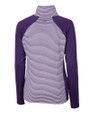 Colorado Rockies Cutter & Buck Forge Tonal Stripe Stretch Half Zip Womens Top College Purple Mannequin Back