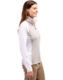 Los Angeles Angels Cutter & Buck Forge Tonal Stripe Stretch Half Zip Womens Top White/Polished Side