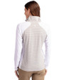 Los Angeles Angels Cutter & Buck Forge Tonal Stripe Stretch Half Zip Womens Top White/Polished Back