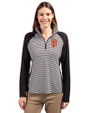 San Francisco Giants Cutter & Buck Forge Tonal Stripe Stretch Half Zip Womens Top Black Front