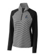 Miami Marlins Cutter & Buck Forge Tonal Stripe Stretch Half Zip Womens Top Black Mannequin