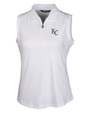 Kansas City Royals Cutter & Buck Forge Stretch Womens Sleeveless Polo White Mannequin