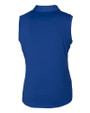 New York Mets Cutter & Buck Forge Stretch Womens Sleeveless Polo Tour Blue Mannequin Back