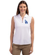 Los Angeles Dodgers Cutter & Buck Forge Stretch Womens Sleeveless Polo White Front
