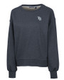 Tampa Bay Rays Cutter & Buck Saturday Cotton Blend Womens Crew Neck Sweatshirt Navy Blue Heather Mannequin