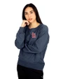 St. Louis Cardinals- Cutter & Buck Saturday Cotton Blend Womens Crew Neck Sweatshirt Navy Blue Heather Front