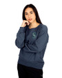 Seattle Mariners Cutter & Buck Saturday Cotton Blend Womens Crew Neck Sweatshirt Navy Blue Heather Front