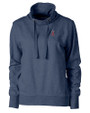Los Angeles Angels Cutter & Buck Saturday Cotton Blend Womens Funnel Neck Sweatshirt Navy Blue Heather Mannequin