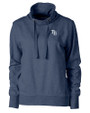 Tampa Bay Rays Cutter & Buck Saturday Cotton Blend Womens Funnel Neck Sweatshirt Navy Blue Heather Mannequin