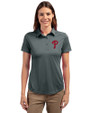 Philadelphia Phillies Cutter & Buck Prospect Eco Textured Stretch Recycled Womens Short Sleeve Polo Elemental Grey Front