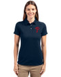 Philadelphia Phillies Cutter & Buck Advantage Eco Tri-Blend Pique Womens Polo Liberty Navy Front