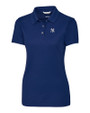 New York Yankees Cutter & Buck Advantage Eco Tri-Blend Pique Womens Polo Indigo Mannequin