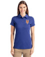 New York Mets Cutter & Buck Advantage Eco Tri-Blend Pique Womens Polo Tour Blue Front