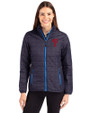 Philadelphia Phillies Cutter & Buck Rainier PrimaLoft®  Womens Eco Insulated Full Zip Puffer Jacket Dark Navy Front
