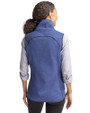 New York Mets Cutter & Buck Mainsail Sweater Knit Womens Asymmetrical Vest Tour Blue Heather Back
