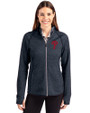 Philadelphia Phillies Cutter & Buck Mainsail Sweater-Knit Womens Full Zip Hooded Jacket Liberty Navy Heather Front