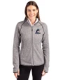 Miami Marlins Cutter & Buck Mainsail Full Zip Hooded Womens Jacket Polished Heather Front