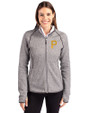 Pittsburgh Pirates Cutter & Buck Mainsail Full Zip Hooded Womens Jacket Polished Heather Front
