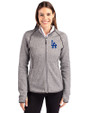 Los Angeles Dodgers Cutter & Buck Mainsail Full Zip Hooded Womens Jacket Polished Heather Front