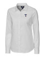 Texas Rangers Cutter & Buck Stretch Oxford Womens Long Sleeve Dress Shirt White Mannequin