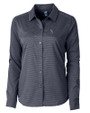 Seattle Mariners Cutter & Buck Versatech Geo Dobby Stretch Womens Long Sleeve Dress Shirt Liberty Navy Mannequin