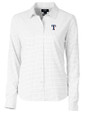 Texas Rangers Cutter & Buck Versatech Tattersall Stretch Womens Long Sleeve Dress Shirt Charcoal Mannequin