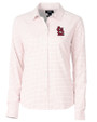 St. Louis Cardinals- Cutter & Buck Versatech Tattersall Stretch Womens Long Sleeve Dress Shirt Red Mannequin