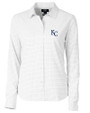 Kansas City Royals Cutter & Buck Versatech Tattersall Stretch Womens Long Sleeve Dress Shirt Charcoal Mannequin