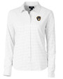 Milwaukee Brewers Cutter & Buck Versatech Tattersall Stretch Womens Long Sleeve Dress Shirt Charcoal Mannequin