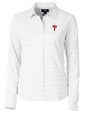 Philadelphia Phillies Cutter & Buck Versatech Tattersall Stretch Womens Long Sleeve Dress Shirt Charcoal Mannequin